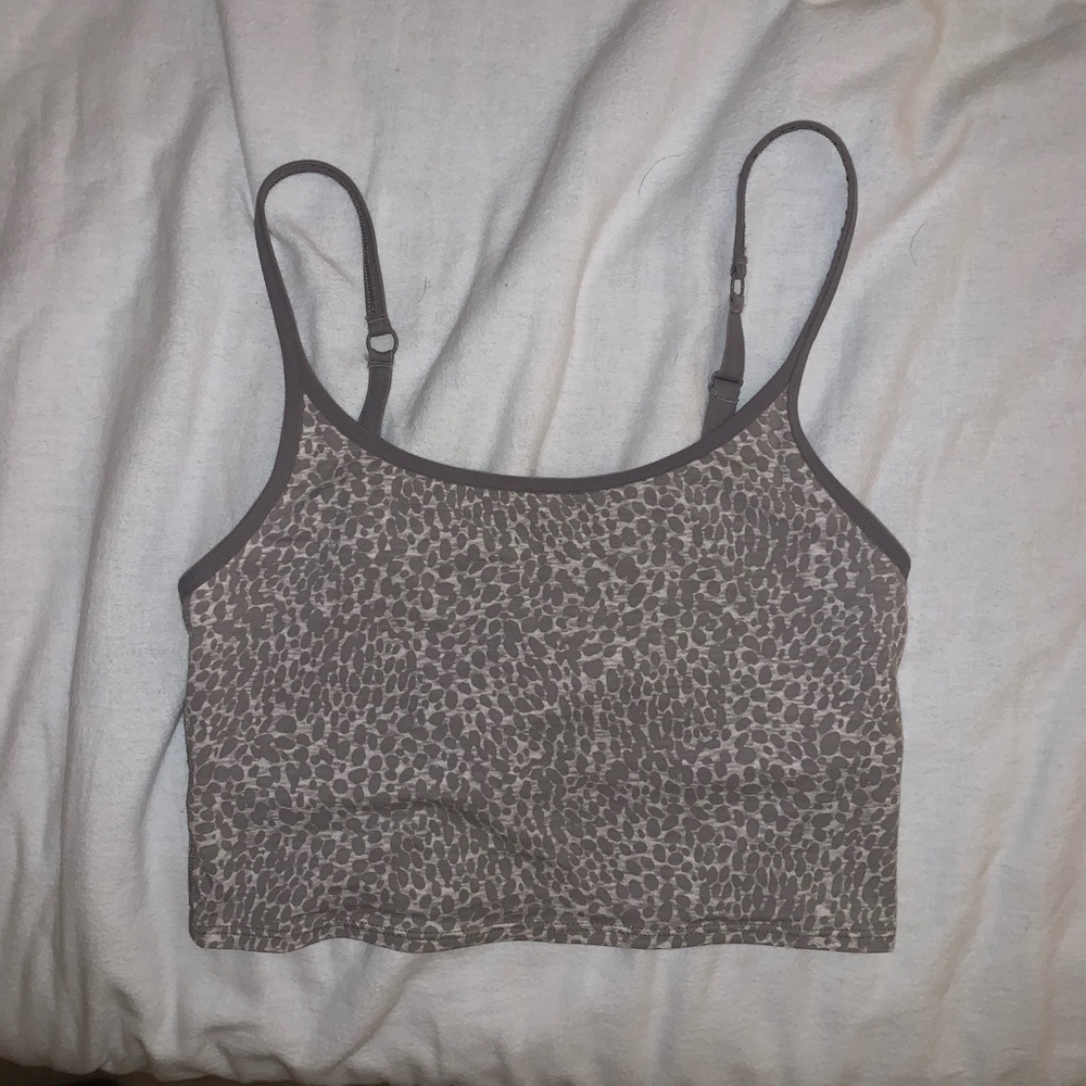 Grey leopard print tank top / cami